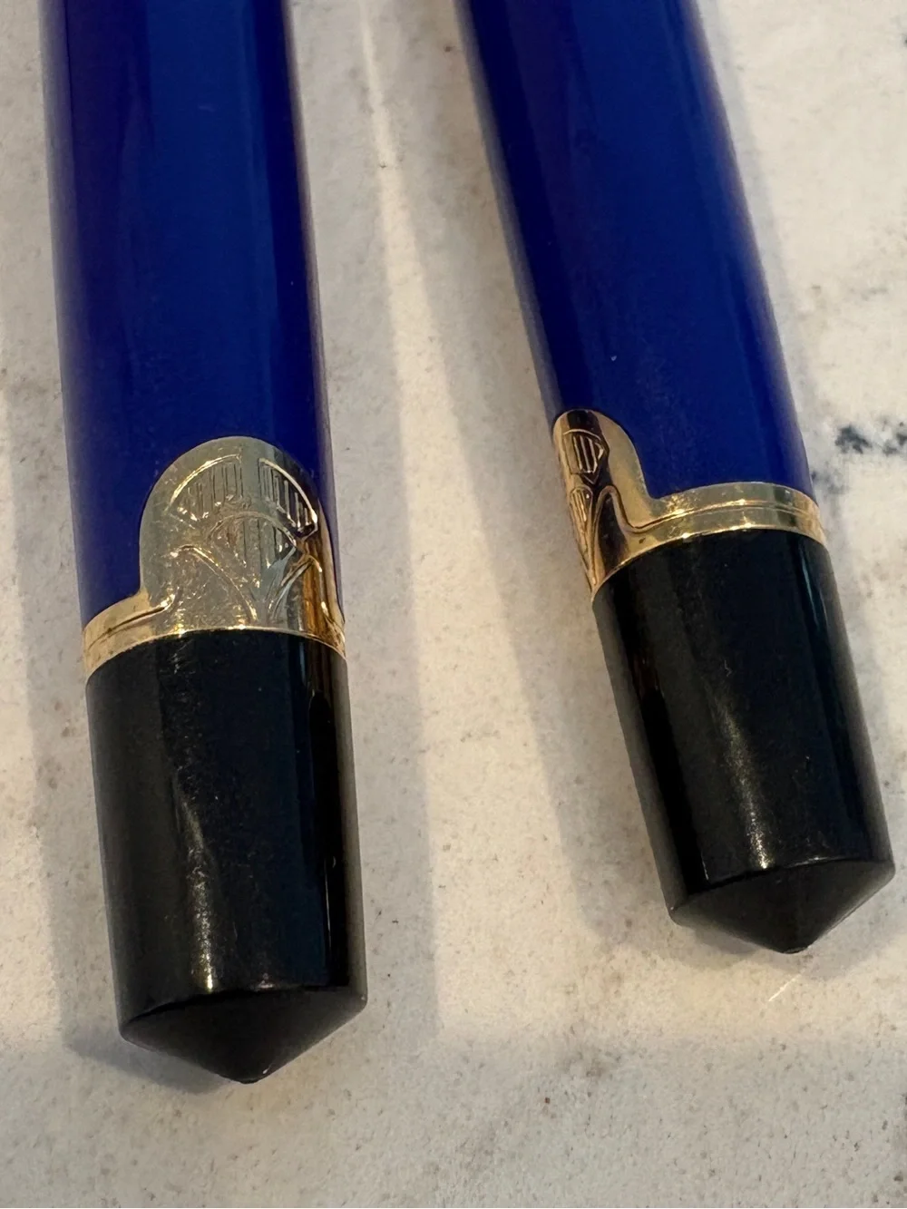 Vintage 1990s Waterman Phileas Blue Fountain Pen & Ballpoint Pen Set